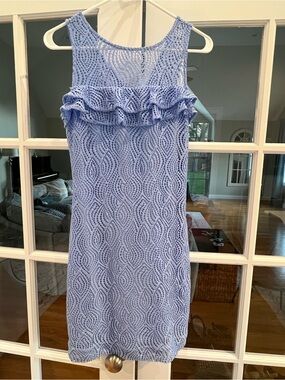 Lilly Pulitzer Lavender Sleeveless Ruffle Lace Midi Dress